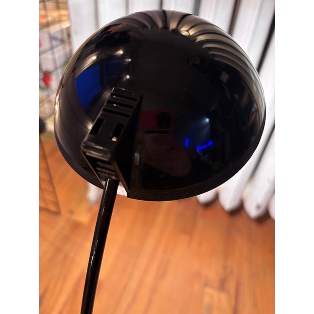 Black Vintage 90s Postmodern Gooseneck Desk Lamp - Black Space Age Task Light For Sale - Image 8 of 12
