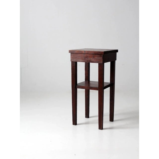 A vintage hand-built end table dating to the late 1930s to early 1940s, designed in the Arts & Crafts tradition. The piece...