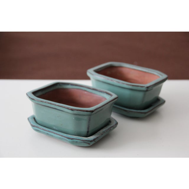Contemporary Japanese Ceramic Bonsai Plant Pots, 1990s, Set of 10 For Sale - Image 3 of 9