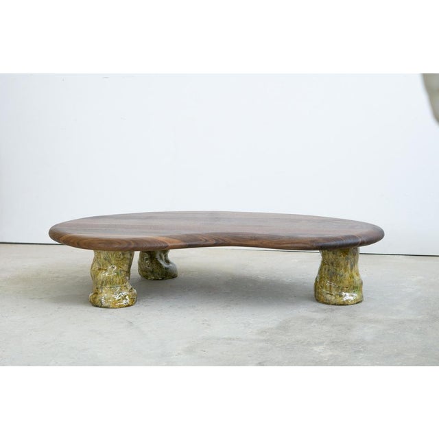 Walnut and Glazed Ceramic Coffee Table by Alexander Knysch For Sale - Image 11 of 16