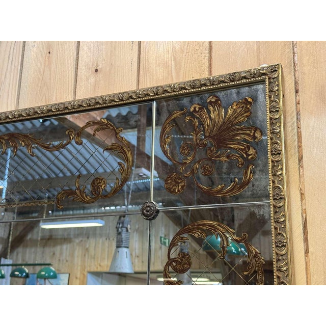 Large 1970s bistro mirror - W=2.05m H=1.04m