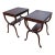 1950s Regency Leather Top Mahogany Side Table With Curule Legs - A Pair For Sale