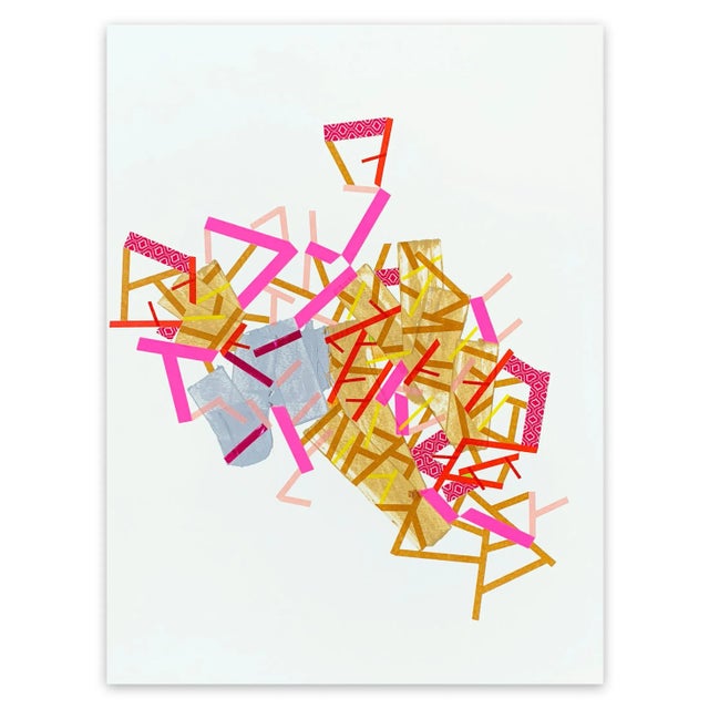 2020s Contemporary Abstract Acrylic, Felt Tip Colored and Color Tape on Paper Painting "A Mon Takkury 8" by Philippe Halaburda For Sale - Image 5 of 5