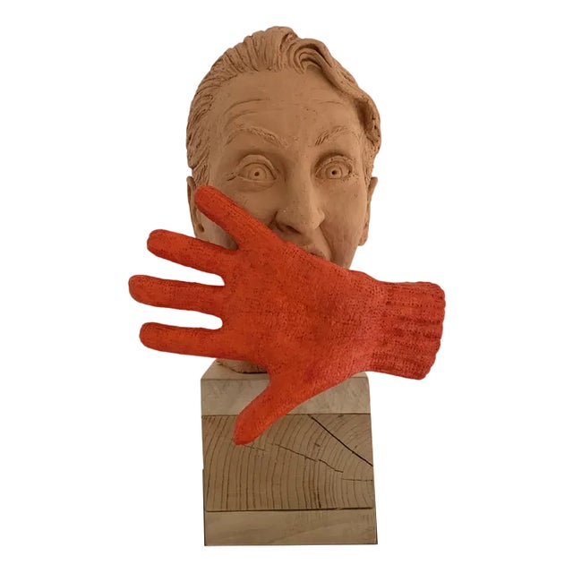 Santo Allego, L'urlo (Femminicidio), Partially Painted Terracotta, 2014 For Sale