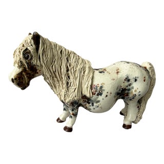 Vintage Cheval Ceramics Appaloosa Pony Figure Spaghetti Effect Mane For Sale