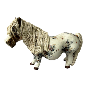 Vintage Cheval Ceramics Appaloosa Pony Figure Spaghetti Effect Mane