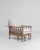 A reclining lounge armchair with an integrated pull-out footrest. The chair features upholstered seating within a compact...
