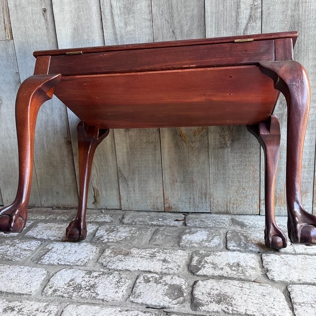 Chocolate Antique Chippendale-Style Mahogany Vitrine / Display Table on Ball-and-Claw Feet For Sale - Image 8 of 13