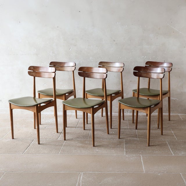 Vintage Scandinavian Italian Wooden Dining Chairs, 1960s, Set of 6 For Sale - Image 10 of 10
