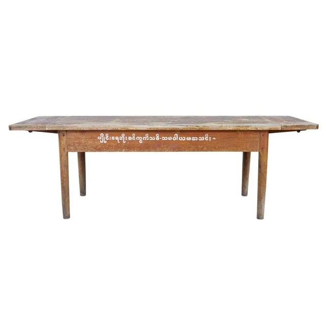 19th Century Burmese Painted Teak Village Table, 1890s For Sale - Image 9 of 10