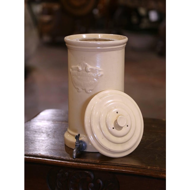 Set of 2 French Apothecary Pasteur Water Filters in Cream Glaze, 19th Century For Sale - Image 10 of 12