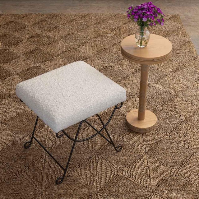 French Panoplie Iron Loop Stool, Boucle For Sale - Image 3 of 10
