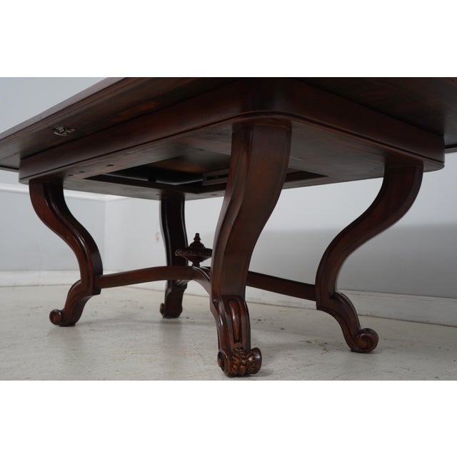 Emanuel Morez Mahogany Brass Inlaid Dining Table For Sale In Philadelphia - Image 6 of 18