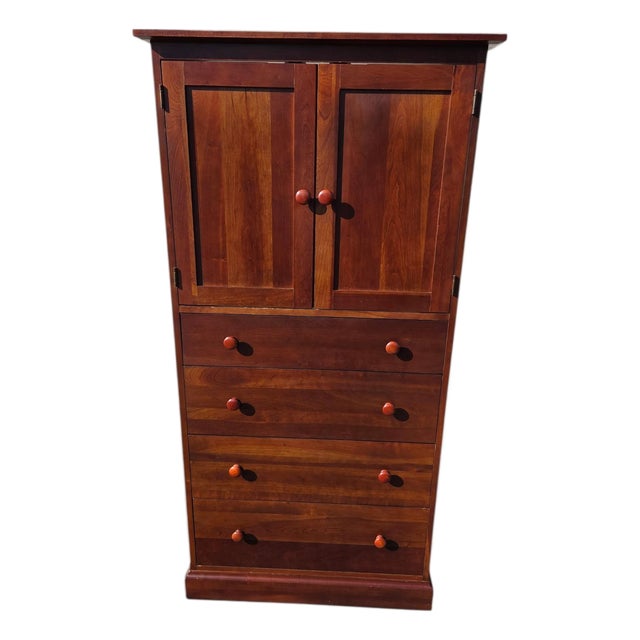 1990s Ethan Allen American Impressions High Chest Dresser Armoire Mission Arts Crafts For Sale