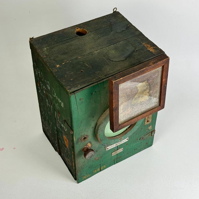 Early 20th Century The Gas Attendant's Primitive Green Assembled Cupboard For Sale - Image 4 of 18