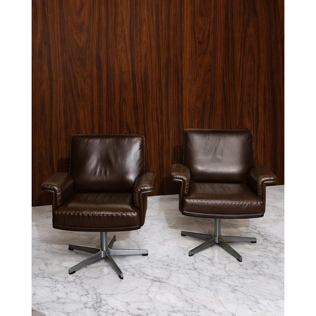 Brown Vintage DS-35 Chairs from de Sede, 1990s, Set of 2 For Sale - Image 8 of 8