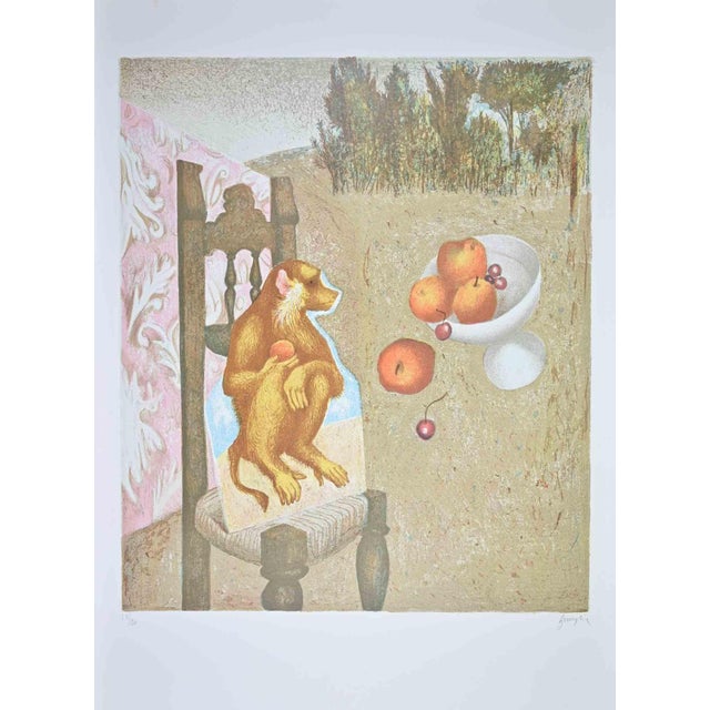 Contemporary Enrico Benaglia, The Monkey, Lithograph, 1990s For Sale - Image 3 of 3
