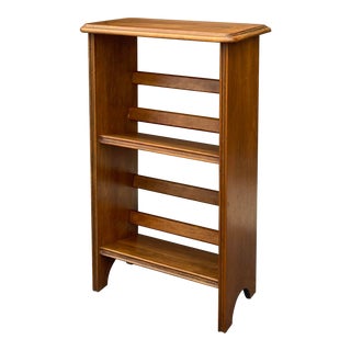 Vintage 20th Century American Traditional Heirloom Quality Solid Maple Small Open Bookshelf For Sale
