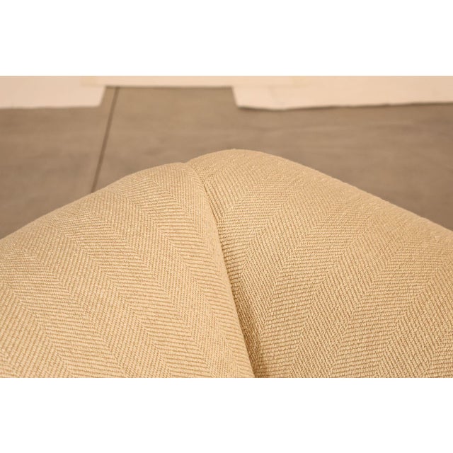 Wood Ethan Allen Vintage Chippendale Style Upholstered Loveseat For Sale - Image 7 of 18