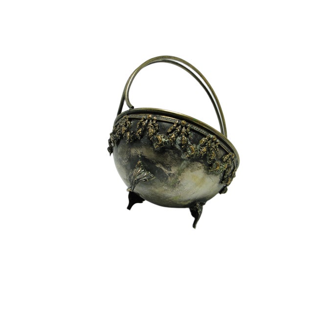 Goldenrod Art Nouveau Austro-Hungarian Sugar Bowl, 1890s For Sale - Image 8 of 11