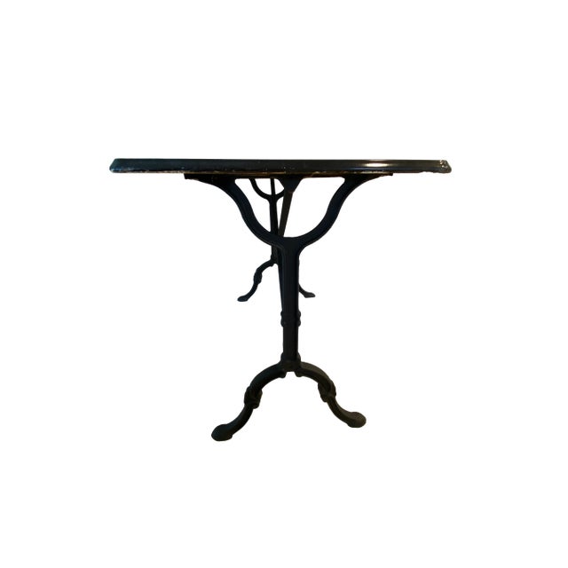 1950s Vintage European Porcelain Top Bistro Table For Sale - Image 5 of 9