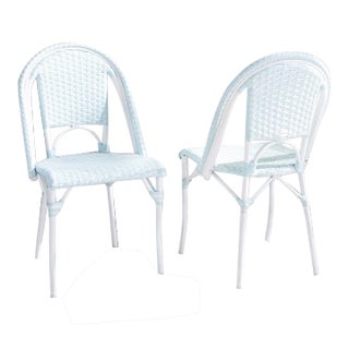 California Side Chair, Set of 2 - Baby Blue/White For Sale
