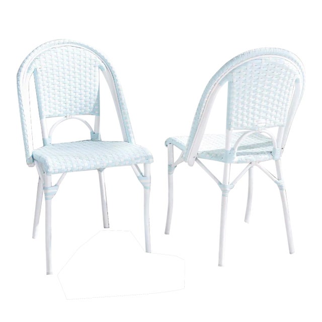 California Side Chair, Set of 2 - Baby Blue/White For Sale