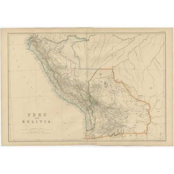 Antique Map of Peru and Bolivia by W. G. Blackie, 1859 For Sale - Image 3 of 6