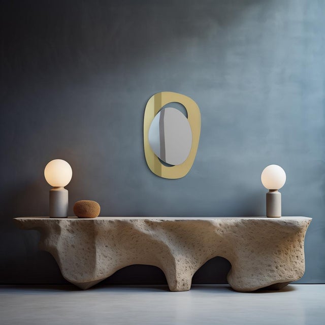 Large Handcrafted Soul Me Mirror in Gold and Silver by Pon Design For Sale - Image 11 of 11