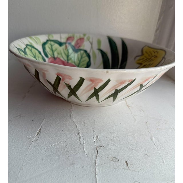 Early 20th Century Antique Italian Hand Painted Serving Bowl, Nove/Bassano Faience Floral, Early 20th Century Italy For Sale - Image 5 of 8