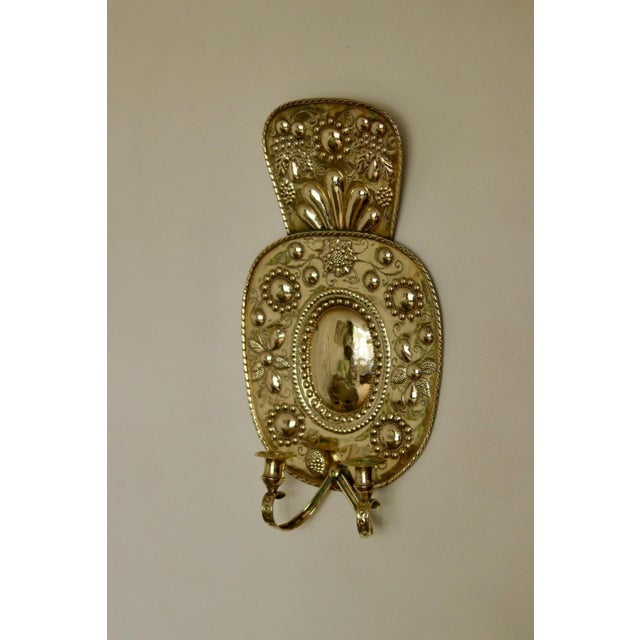 Large Mid-Century Swedish Baroque Style Brass Sconces, Set of 2 For Sale - Image 17 of 17