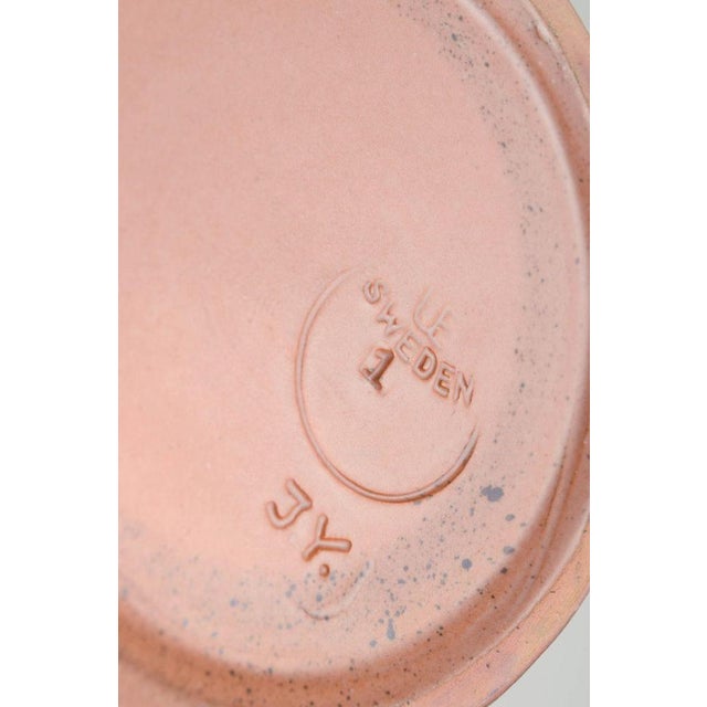 Cylindrical Stoneware Vase with Geometric Relief by Irma Yourstone for Upsala Ekeby, 1960s For Sale - Image 4 of 5
