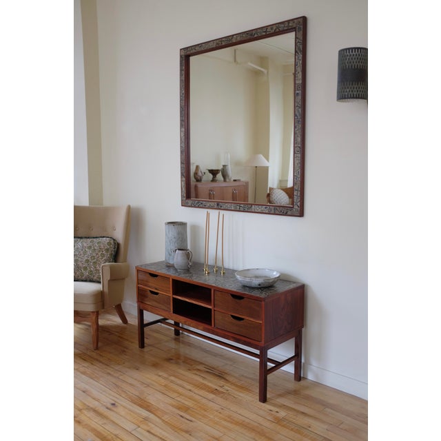 1970s Pair of Rosewood Mirror and Side Table by Severin Hansen Jr For Sale - Image 9 of 17