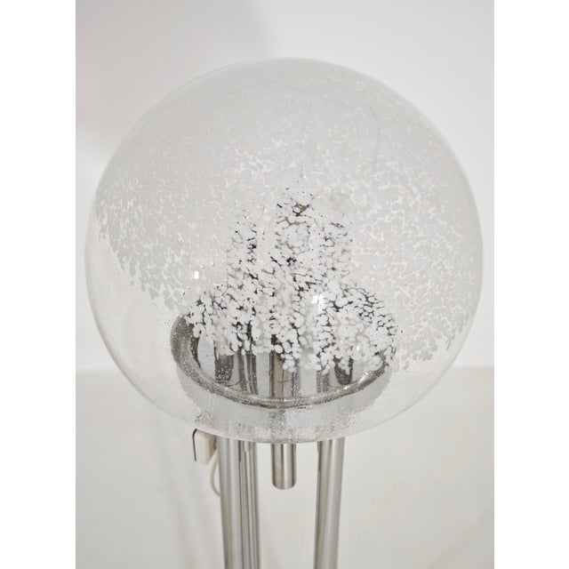 Mid-Century Modern Space Age Chrome and Murano Glass Floor Lamp, Italy, 1970s For Sale - Image 12 of 17