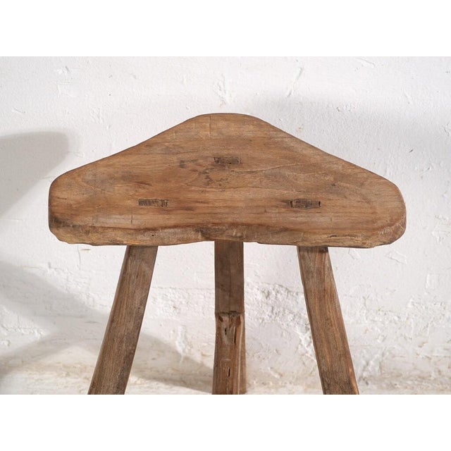 Antique Asian Stool in Elm, 1900s For Sale - Image 5 of 8