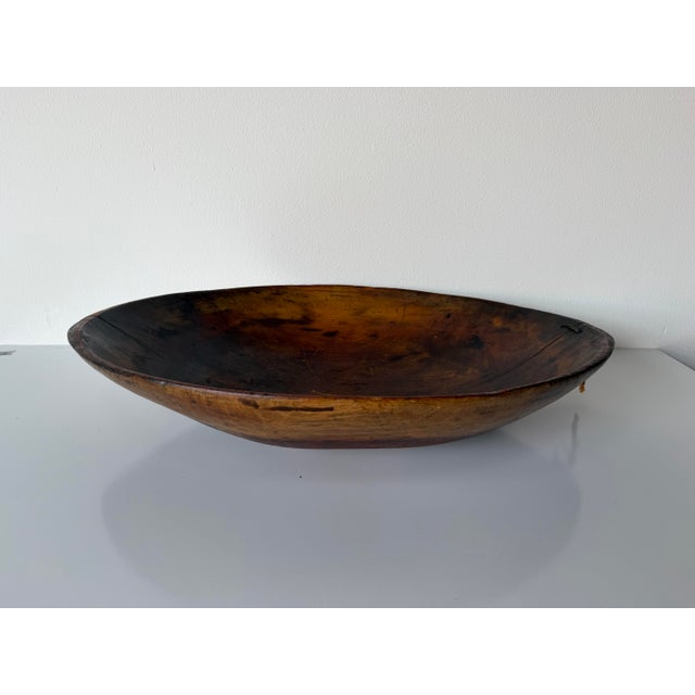 1960s Vintage Primitive Organic Style Hand-Carved Wood Bowl For Sale - Image 5 of 12