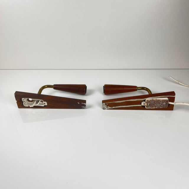 Danish Wood Wall Sconces, 1970s, Set of 2 For Sale - Image 9 of 11