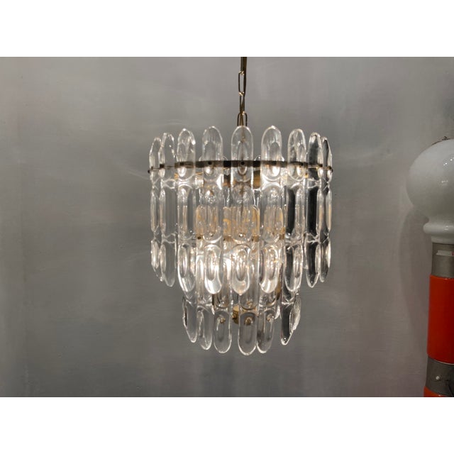 Gaetano Sciolari Crystal & Brass Chandelier by Gaetano Sciolari, 1970s For Sale - Image 4 of 11