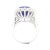 15.46 Carat Oval Cut Fine Tanzanite and Diamond Halo Ring in 18k White Gold With, Size 7 For Sale In Miami - Image 6 of 9
