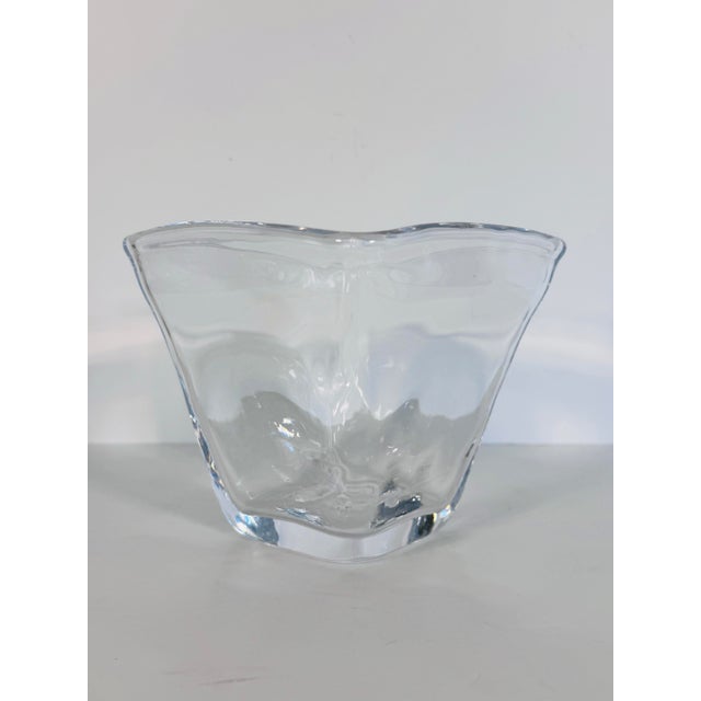 Enhance your décor with the timeless beauty of this vintage Simon Pearce handblown small square vase. Expertly crafted by...