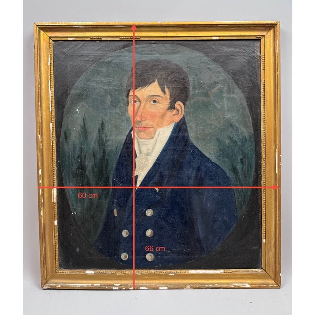 Portraits, 1820, Oil on Canvases, Framed, Set of 2 For Sale - Image 7 of 17