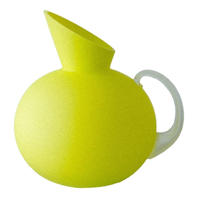 Kosta Boda Lemon Yellow Art Glass Pitcher For Sale