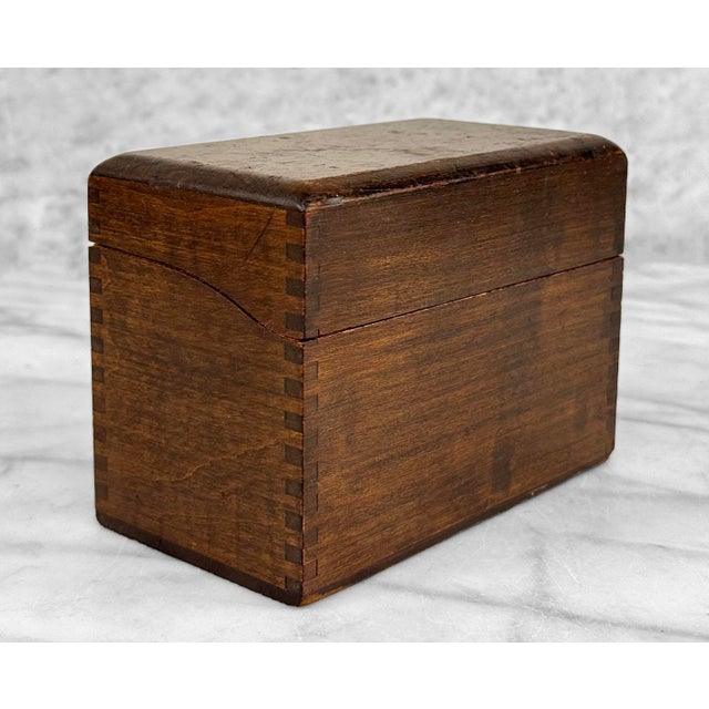 Traditional Vintage Traditional Wood Card Catalog File Library Box For Sale - Image 3 of 9