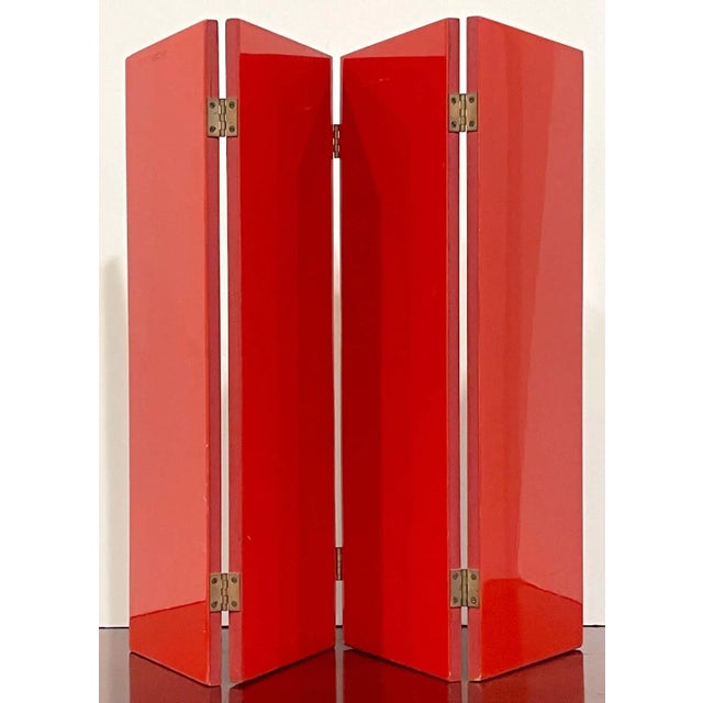 Mid-Century Modern 1960s Italian Mid-Century Lacquer/Vellum Table Screen, Canaletto Style View of Venice For Sale - Image 3 of 13