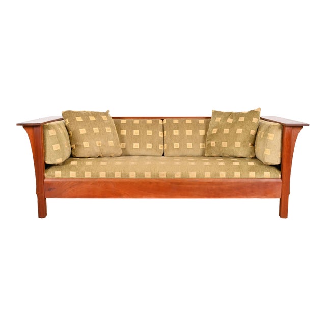 Stickley Mission Arts and Crafts Cherry Wood Settle Sofa For Sale