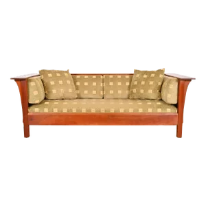 Stickley Mission Arts and Crafts Cherry Wood Settle Sofa
