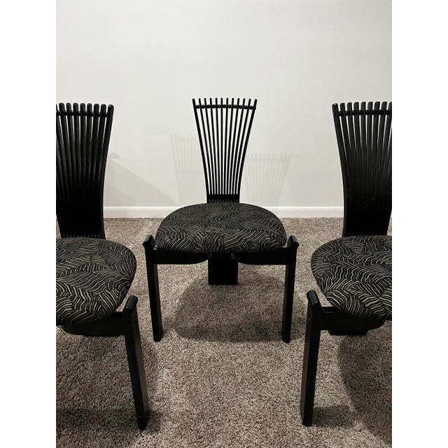 Black 1980s Post-Modern Memphis Style Low Profile Totem Chairs by Torstein Nilsen for Westnofa - Set of 4 For Sale - Image 8 of 12