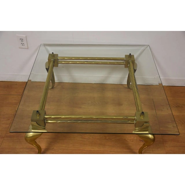 Brass & Glass Modern Labarge Square Coffee Table Chairish