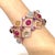 Pink Bochic “Capri” Vintage Ruby & Multi Sapphire Bangle Set In 18K Gold & Silver For Sale - Image 8 of 14