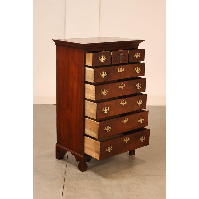 Chippendale Chippendale Style Walnut Highboy Chest Of Drawers For Sale - Image 3 of 18